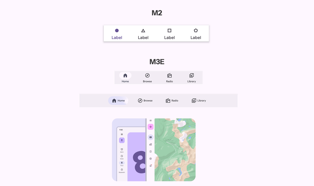 M3E navigation bar updates