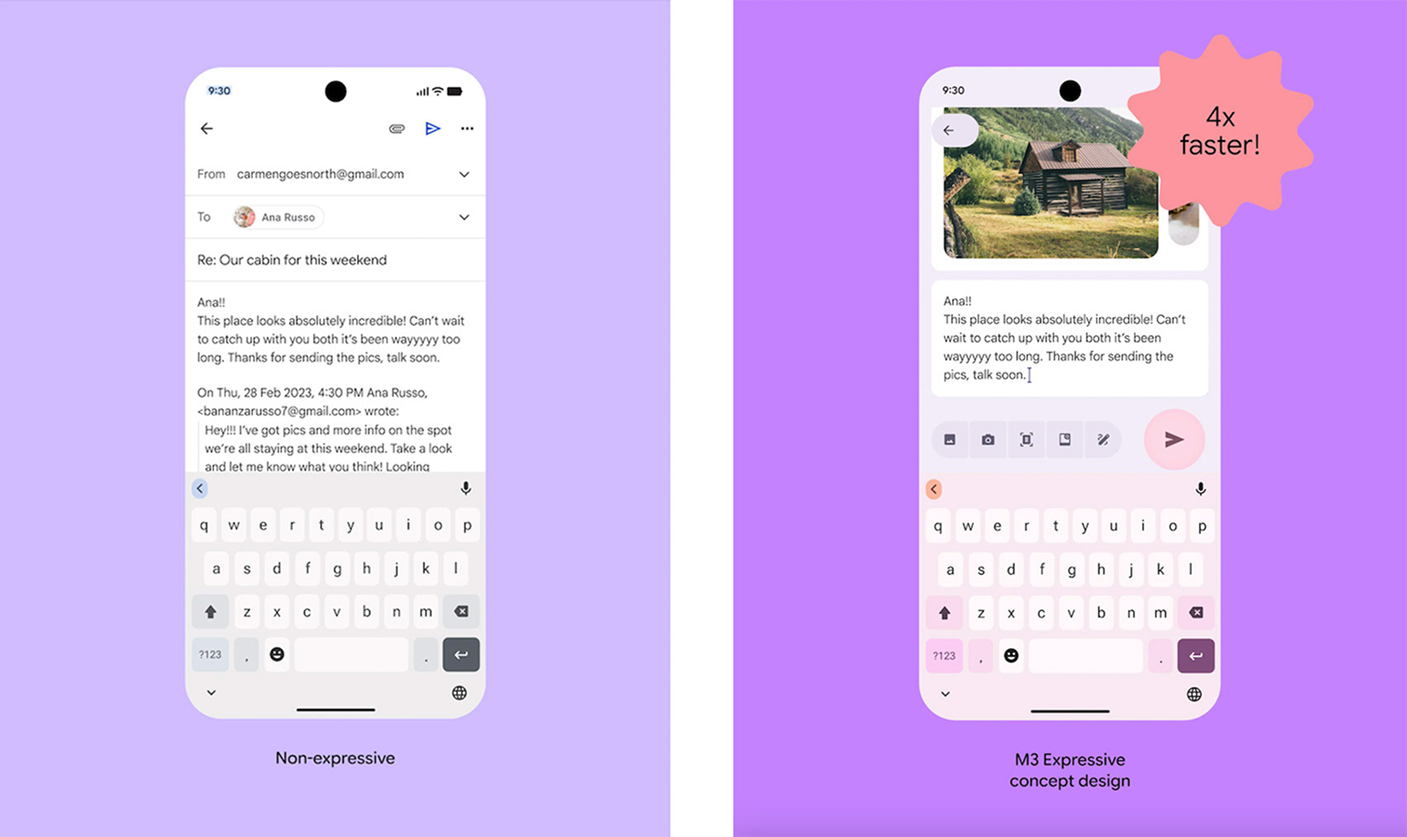 Material Design Expressive Mail Comparison